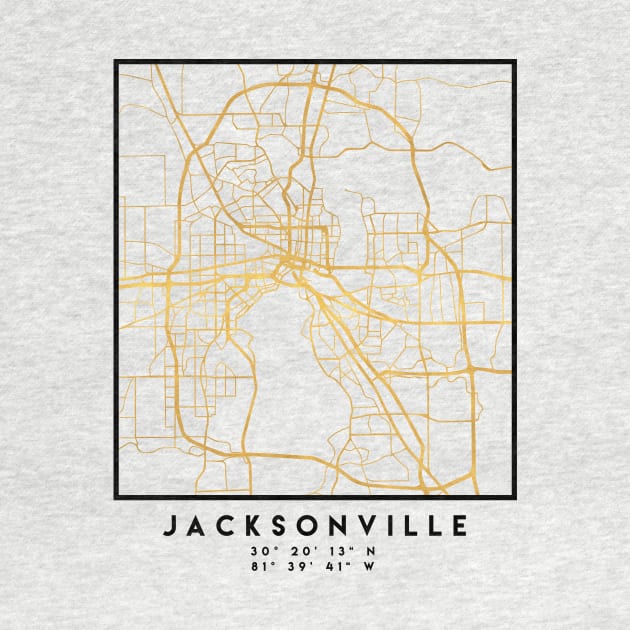 JACKSONVILLE FLORIDA STREET MAP ART by deificusArt